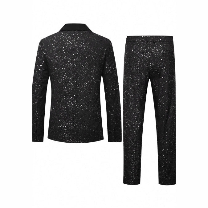 Mens Shiny Suit Jacket And Pants Set