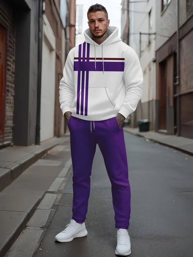 Men's Hooded Sweatshirt Sports Suit