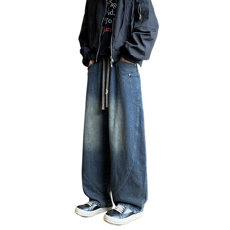 Flared Jeans Solid Color Plus Size Oversized Retro Version