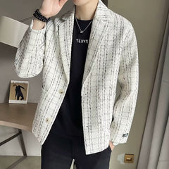 Mens Avant-garde Plaid Blazer
