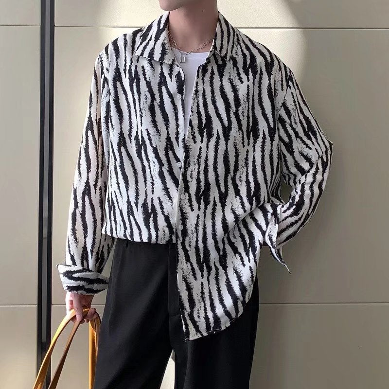 Draped, Relaxed-fit, Light-luxury Tie-dye Shirt