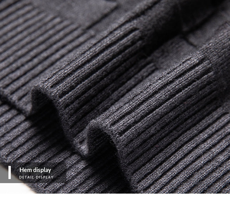 Mens Slim-fit Casual Sweater With A Stand-up Collar And Zipper