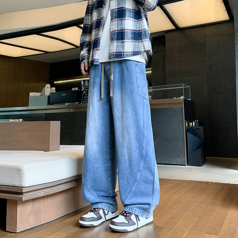 Flared Jeans Solid Color Plus Size Oversized Retro Version