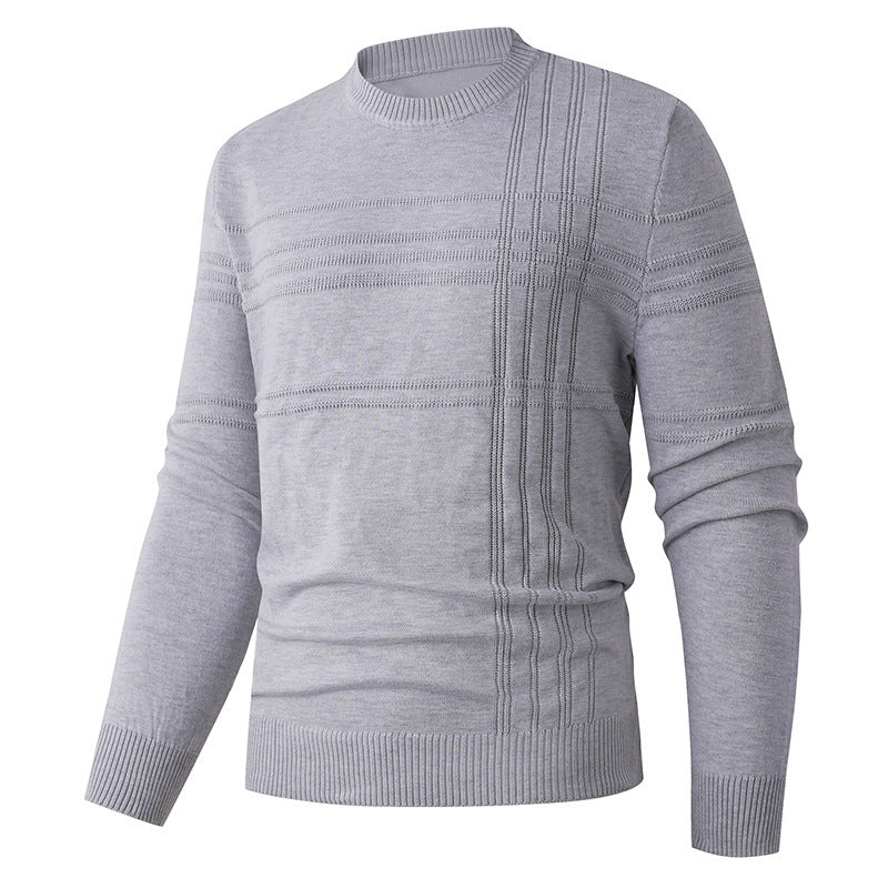 Mens Stylish Crew-neck Pullover Knit Sweater
