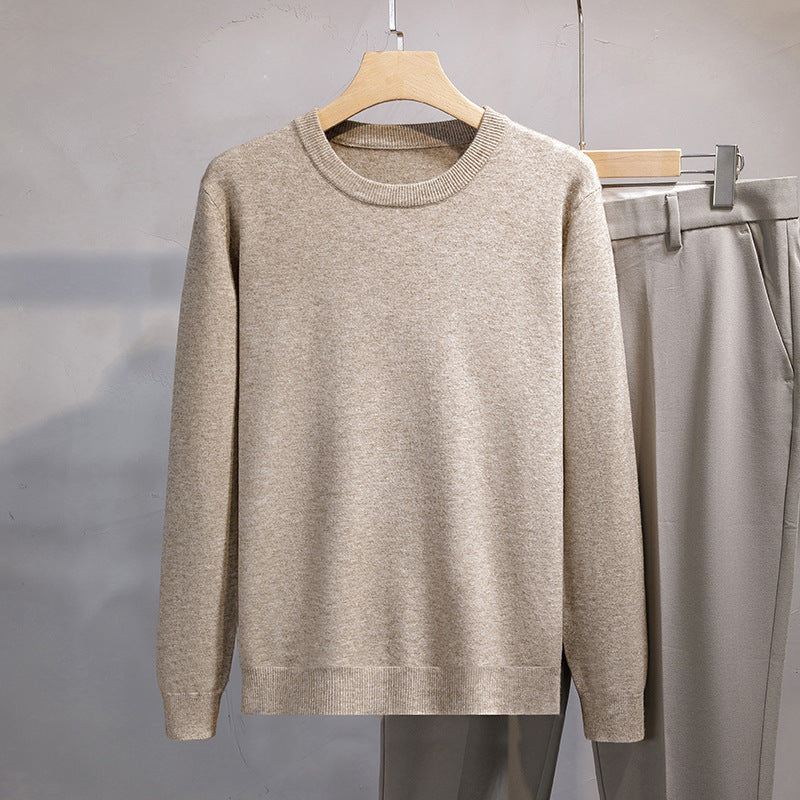 Mens Loose-fit Oversized Crew-neck Knit Sweater