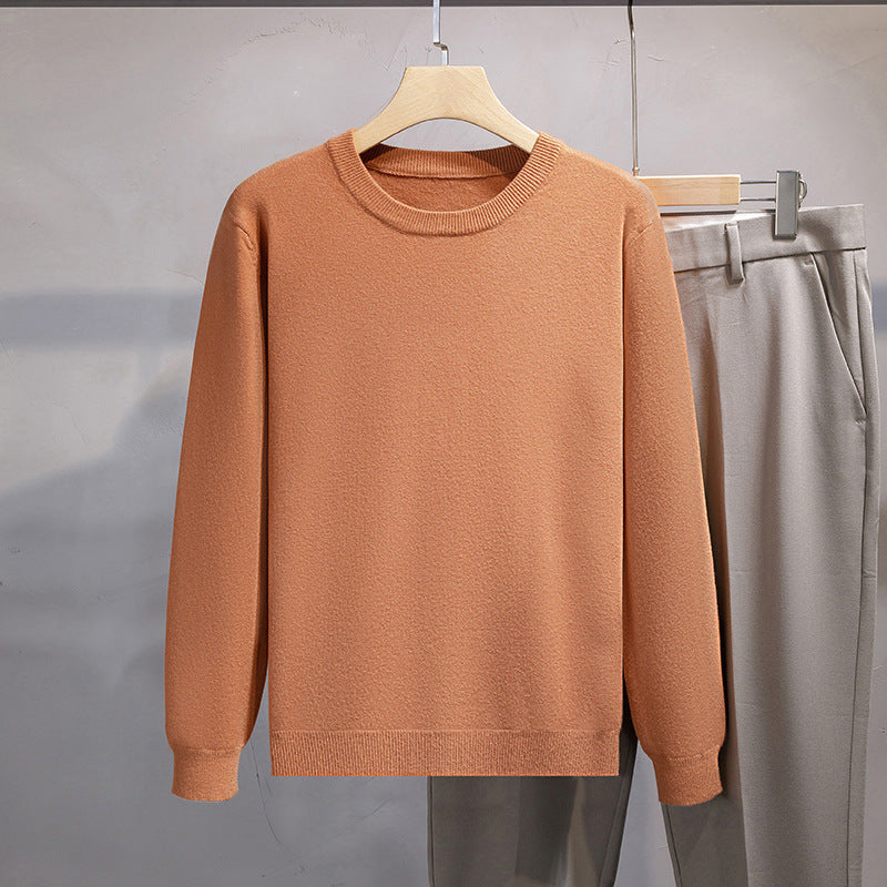 Mens Loose-fit Oversized Crew-neck Knit Sweater