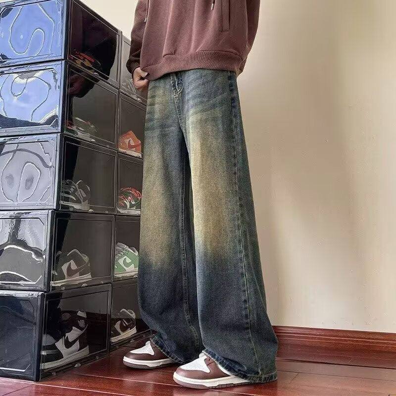 Vintage High-street Straight-leg Loose Wide-leg Jeans