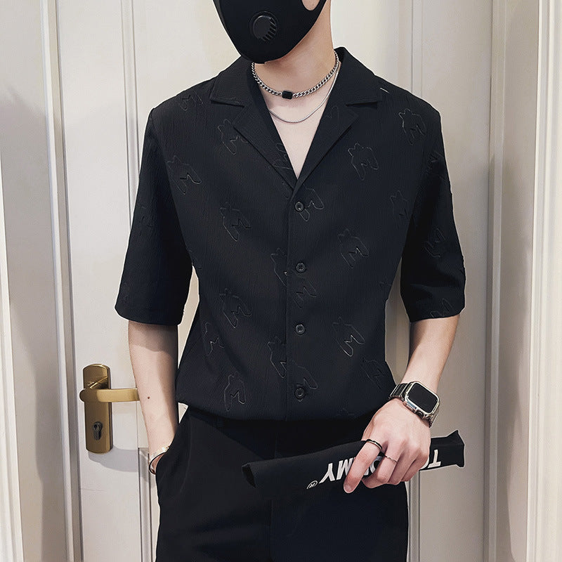 Casual Ice Silk Short-Sleeve Shirt For Men