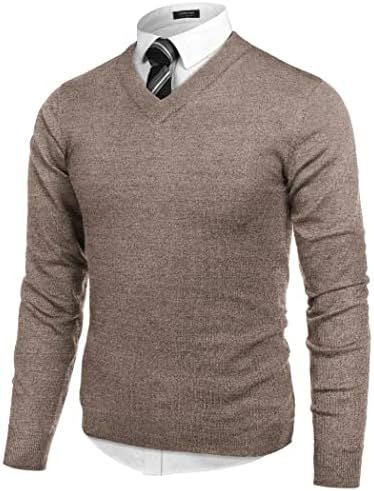 V-neck Knitted Sweater For Men Casual Warm And Perfect As A Base Layer