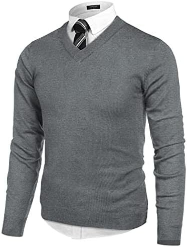 V-neck Knitted Sweater For Men Casual Warm And Perfect As A Base Layer