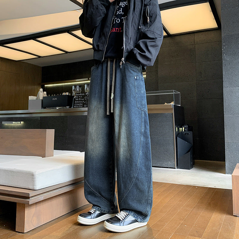 Flared Jeans Solid Color Plus Size Oversized Retro Version