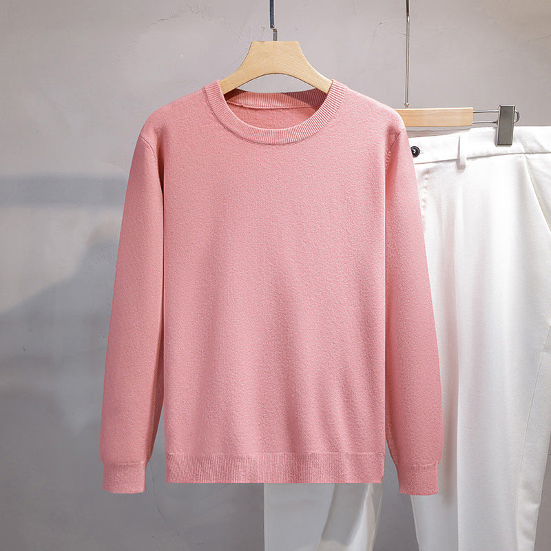 Mens Loose-fit Oversized Crew-neck Knit Sweater