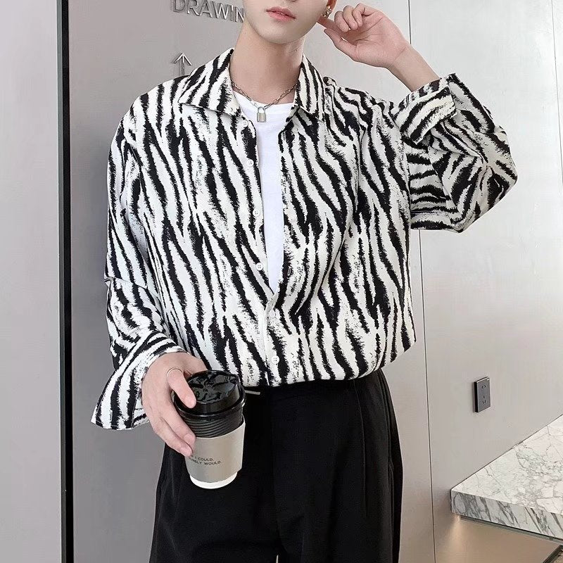 Draped, Relaxed-fit, Light-luxury Tie-dye Shirt