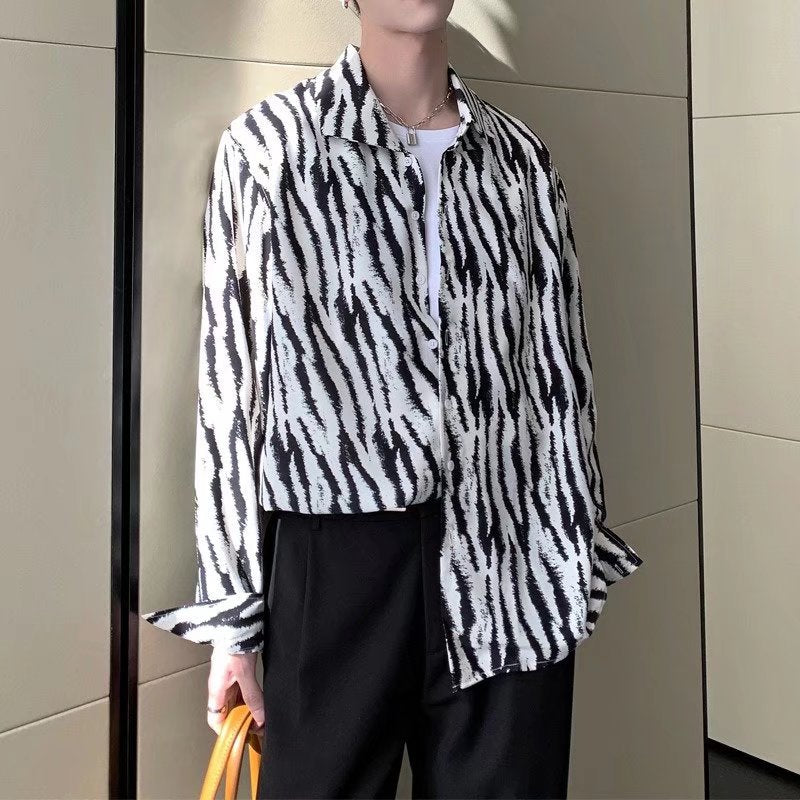 Draped, Relaxed-fit, Light-luxury Tie-dye Shirt