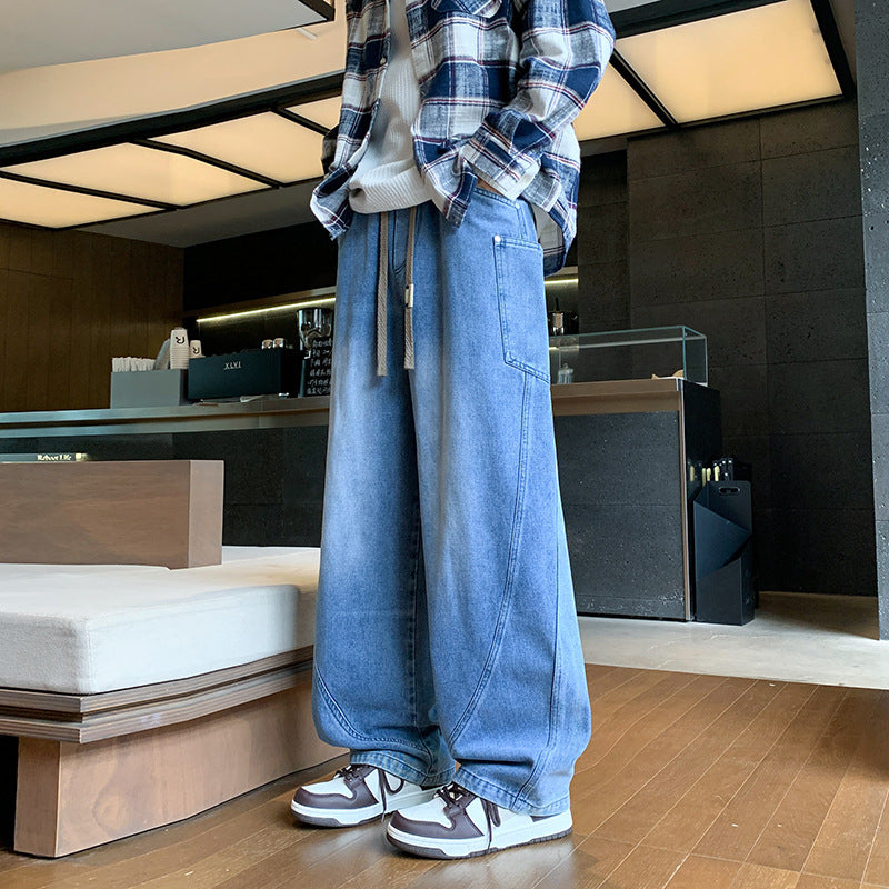 Flared Jeans Solid Color Plus Size Oversized Retro Version