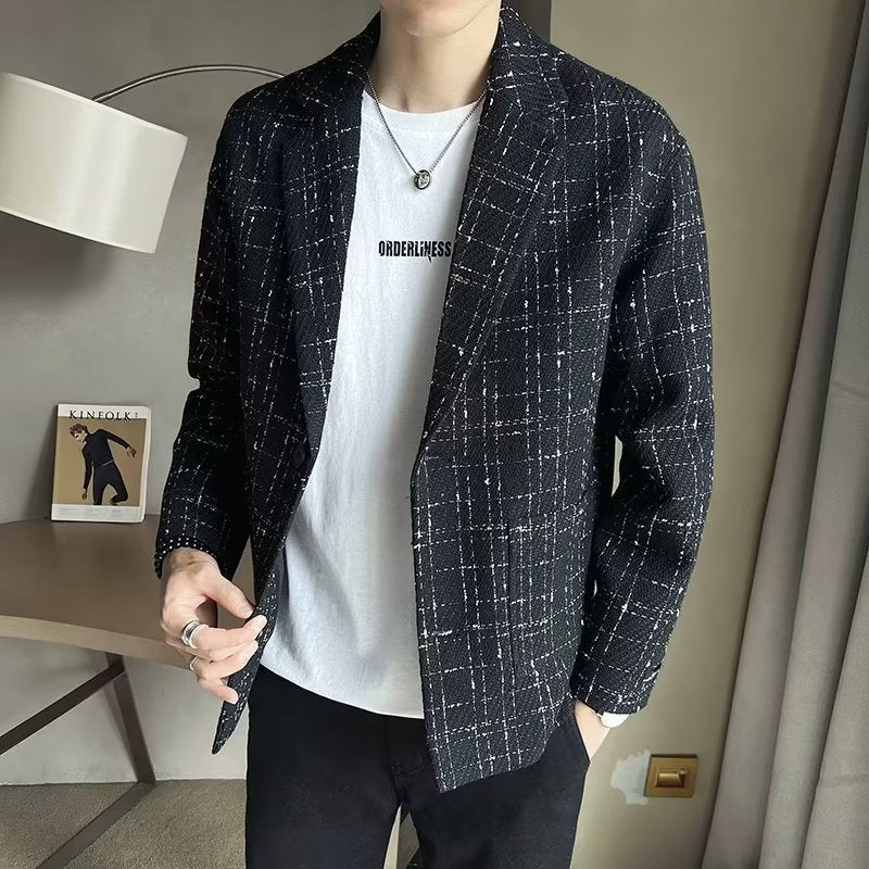 Mens Avant-garde Plaid Blazer
