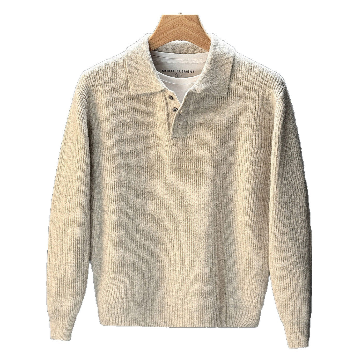 Mens Winter Retro Casual Knitted Solid-Color Sweater