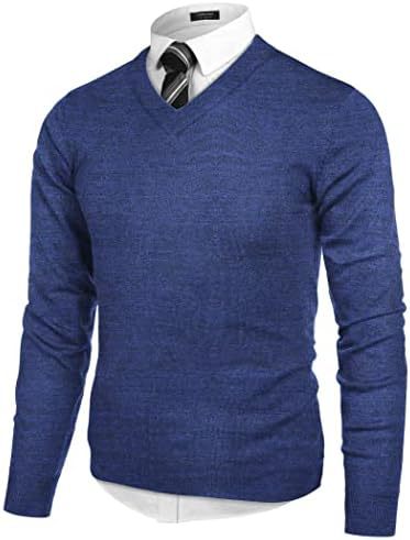 V-neck Knitted Sweater For Men Casual Warm And Perfect As A Base Layer