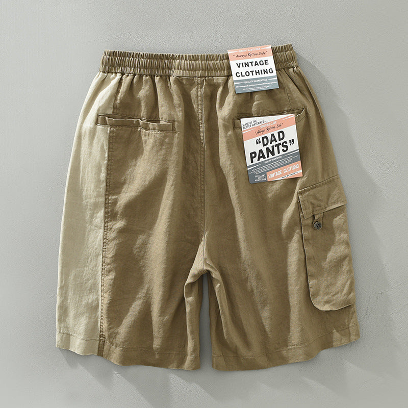 Men's Thin Trendy Loose Color Matching Linen Pants