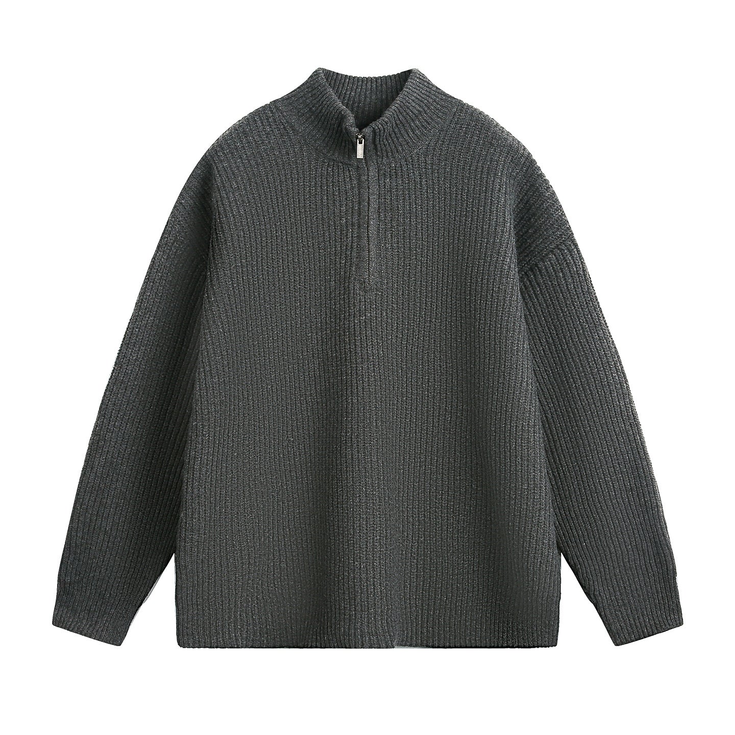 New FallWinter Mens Half-Neck Zip-Up Turtleneck Sweater