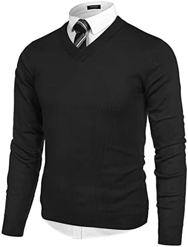 V-neck Knitted Sweater For Men Casual Warm And Perfect As A Base Layer