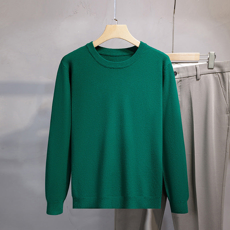 Mens Loose-fit Oversized Crew-neck Knit Sweater