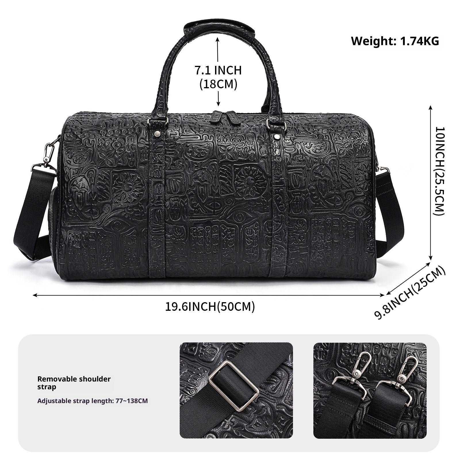 Retro Embossing Design Handbag For Men