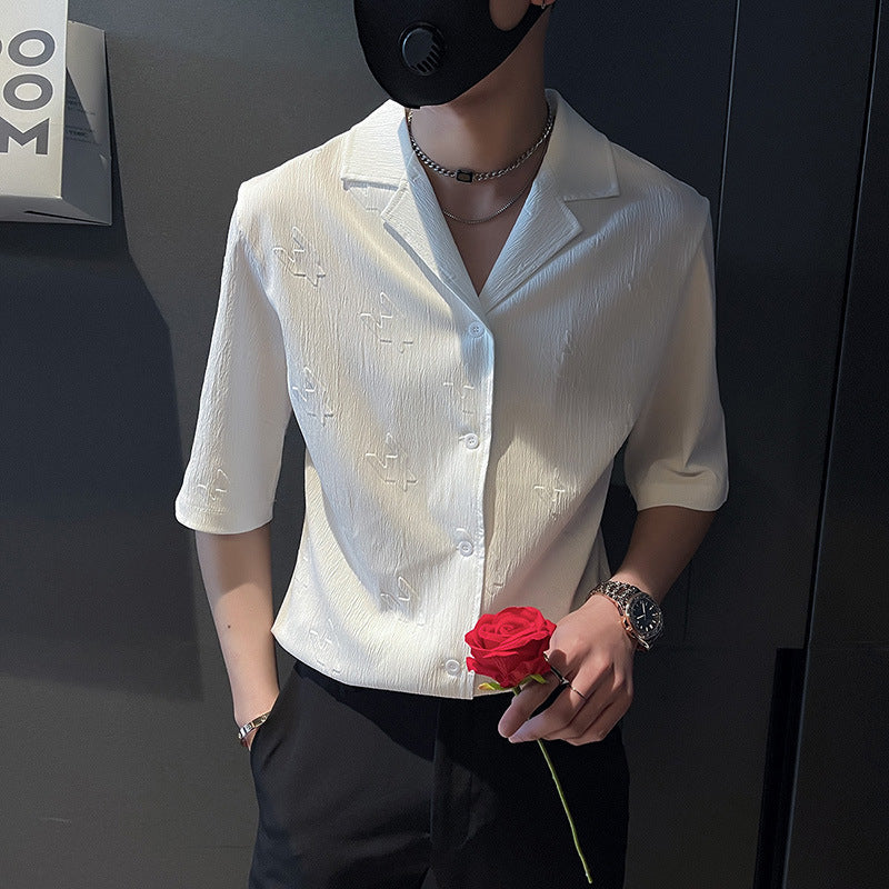 Casual Ice Silk Short-Sleeve Shirt For Men