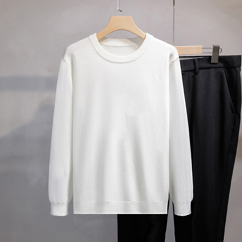 Mens Loose-fit Oversized Crew-neck Knit Sweater