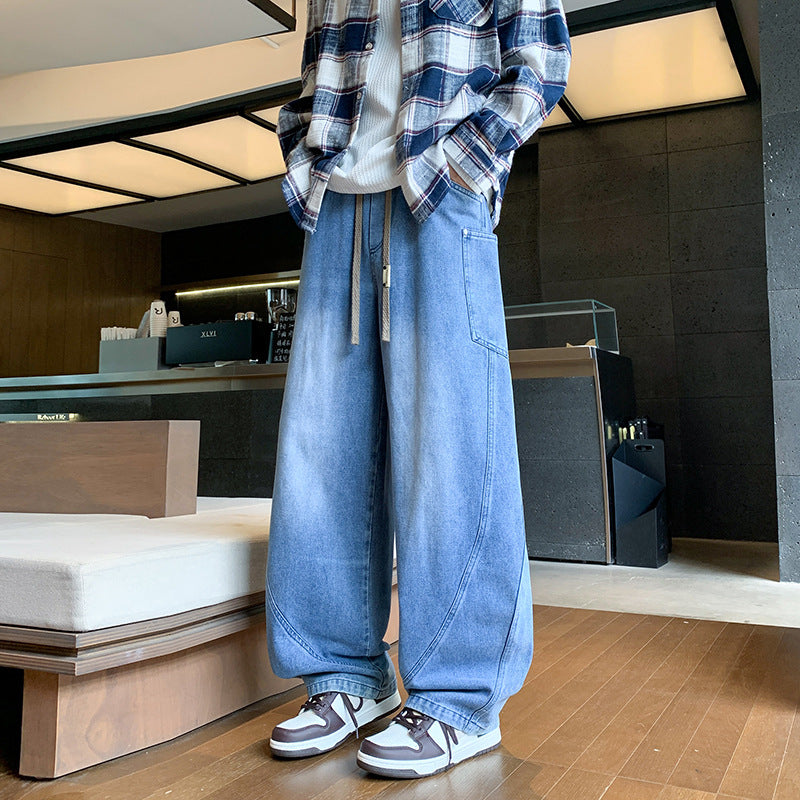 Flared Jeans Solid Color Plus Size Oversized Retro Version