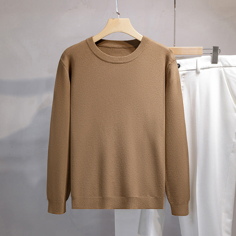 Mens Loose-fit Oversized Crew-neck Knit Sweater