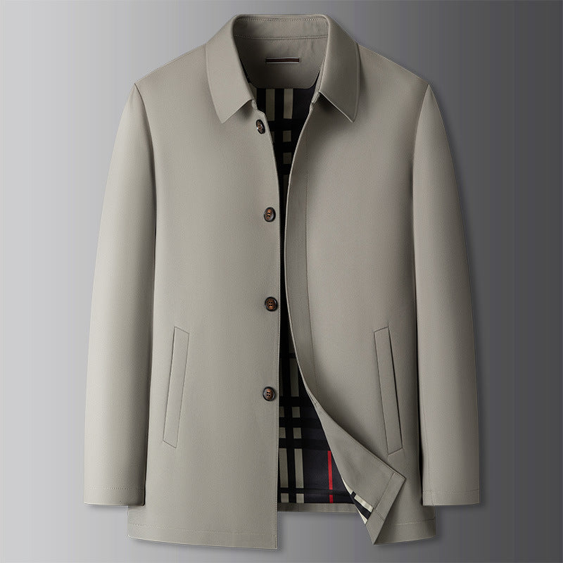 Business-casual Trench Coat For Men In Plus Sizes Executive Outerwear