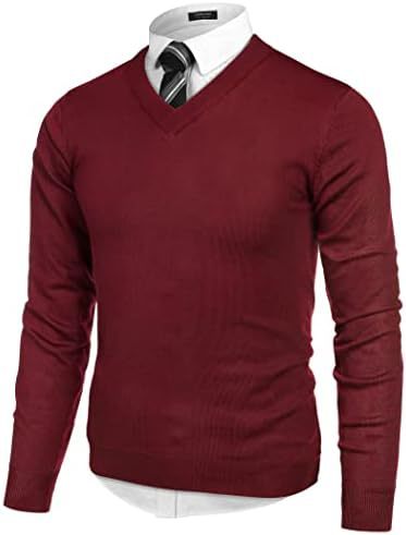 V-neck Knitted Sweater For Men Casual Warm And Perfect As A Base Layer