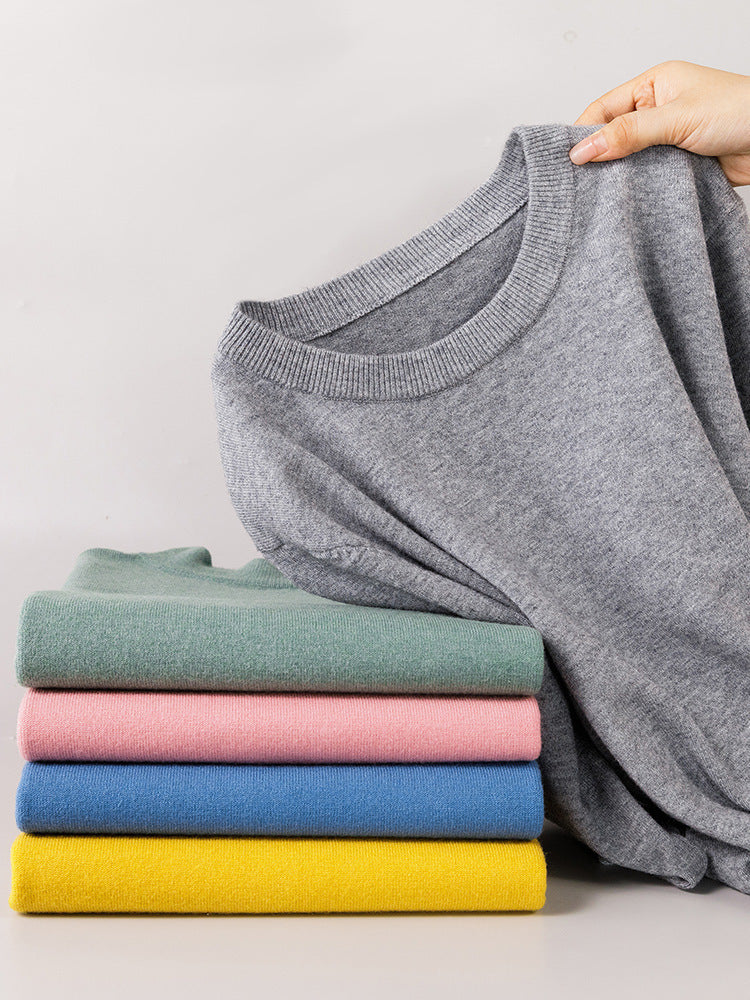 Mens Loose-fit Oversized Crew-neck Knit Sweater