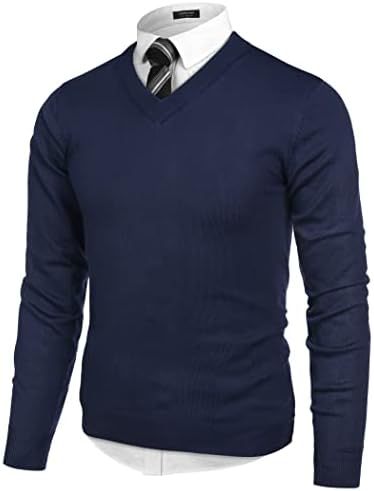 V-neck Knitted Sweater For Men Casual Warm And Perfect As A Base Layer