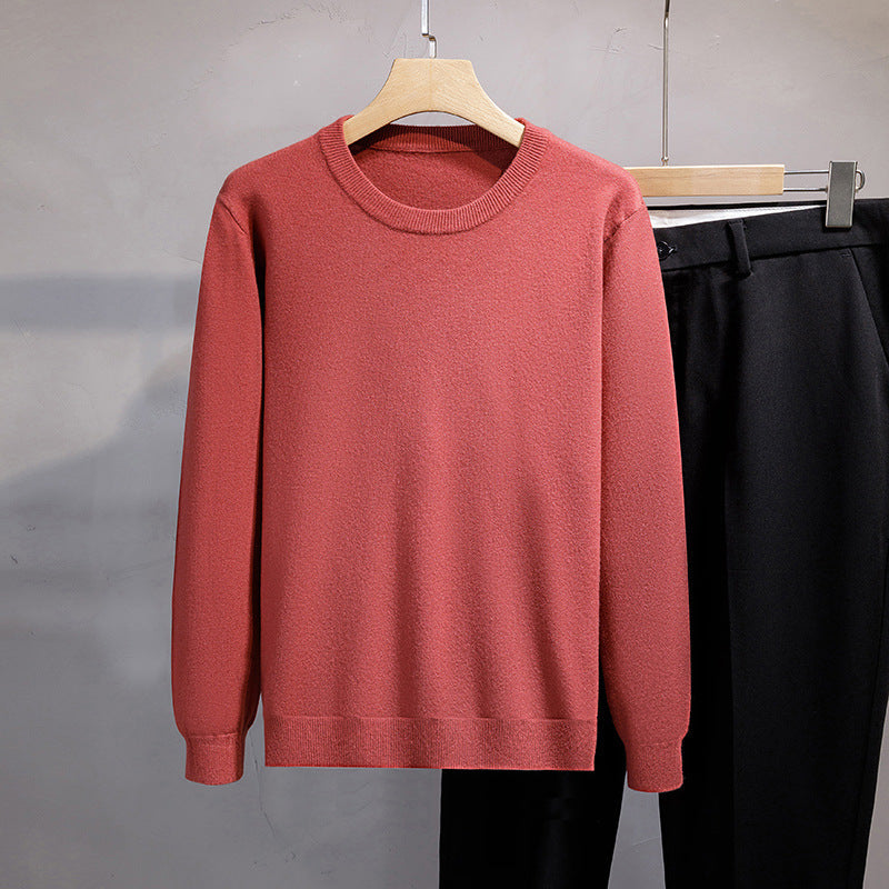 Mens Loose-fit Oversized Crew-neck Knit Sweater