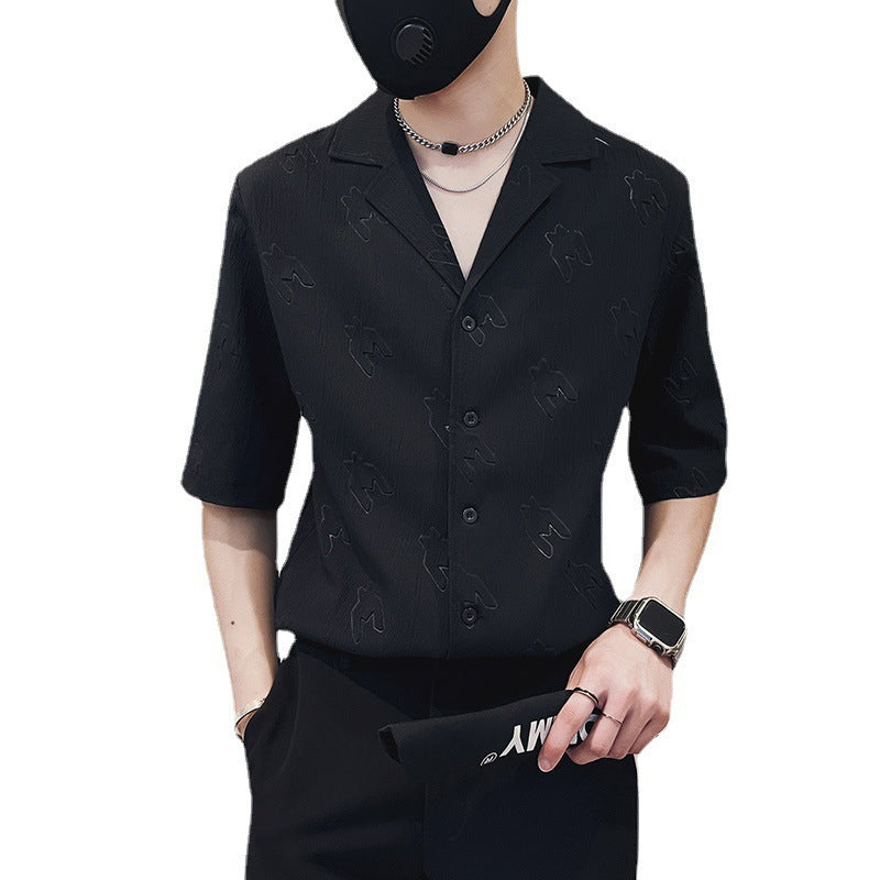 Casual Ice Silk Short-Sleeve Shirt For Men