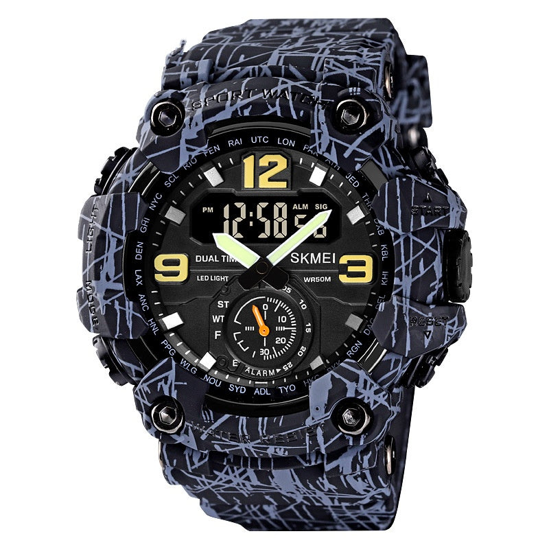Outdoor Shockproof Plastic Men's Watch With Large Dial, Sports Digital Display, And Synchronized Electronic Watch