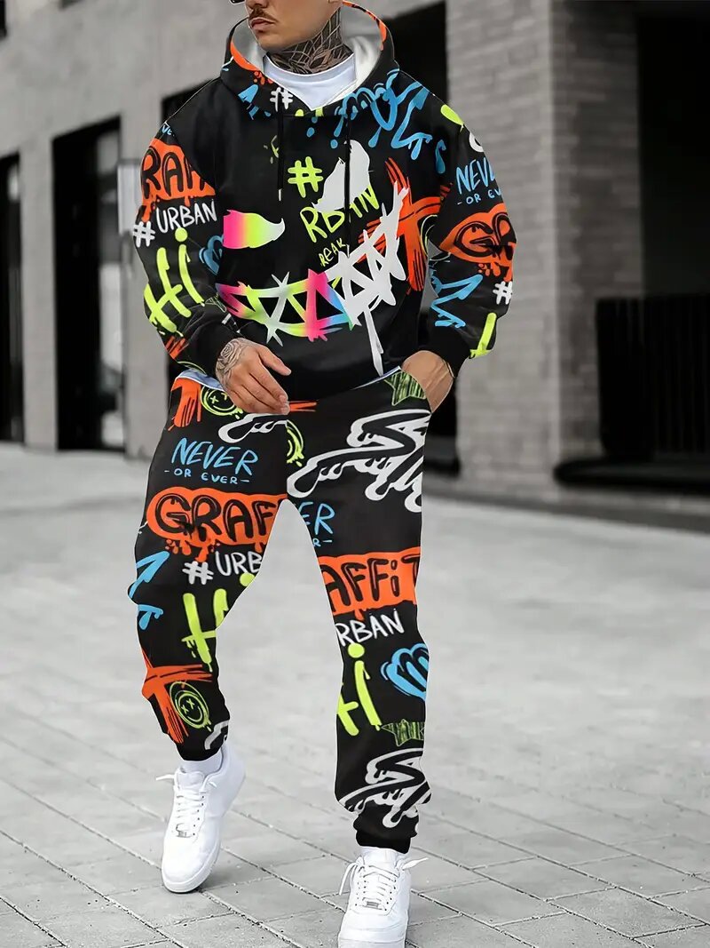 Men's Hooded Sweatshirt Sports Suit