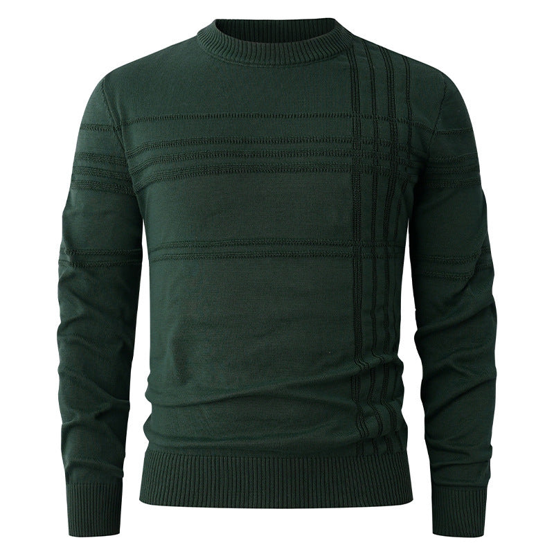 Mens Stylish Crew-neck Pullover Knit Sweater