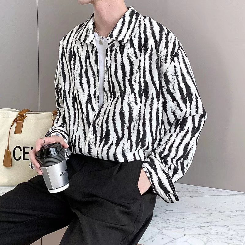 Draped, Relaxed-fit, Light-luxury Tie-dye Shirt