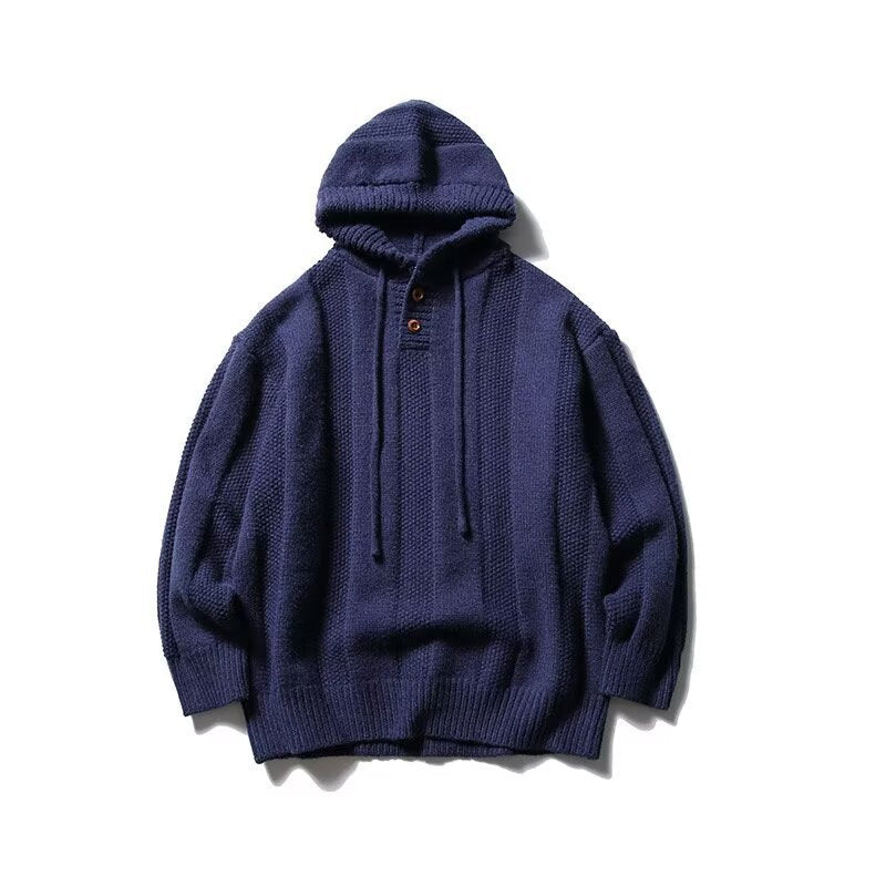 Retro Heated Mens Loose-Fit Pullover Hoodie