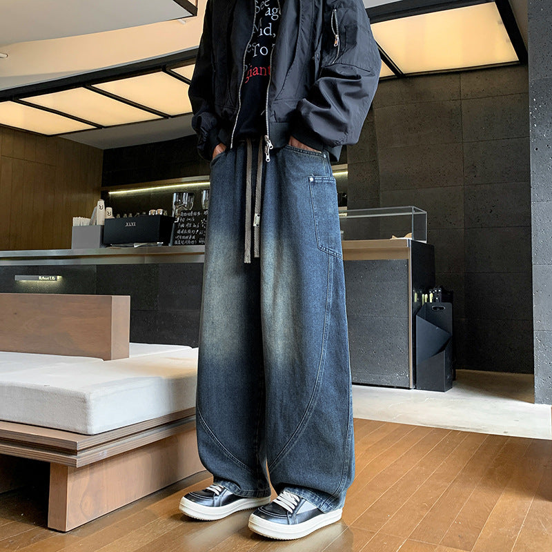 Flared Jeans Solid Color Plus Size Oversized Retro Version