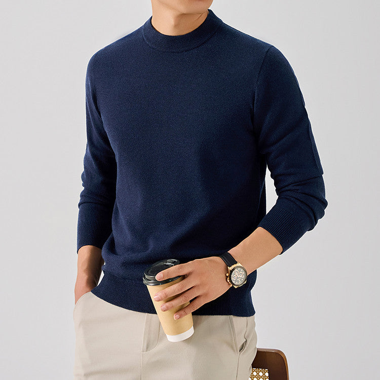 Mens Multi-Color Thickened Knit Sweater