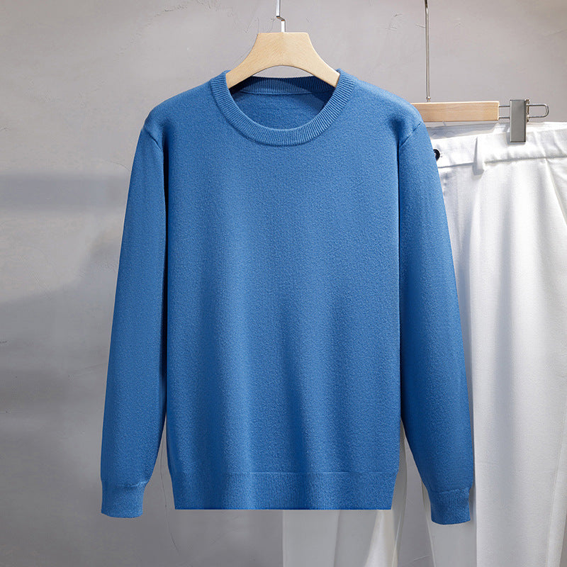Mens Loose-fit Oversized Crew-neck Knit Sweater
