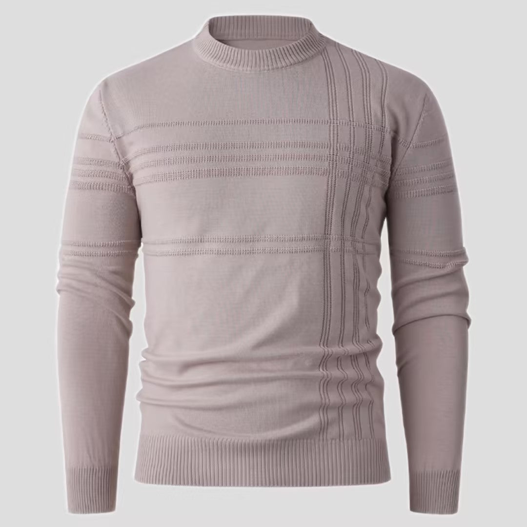 Mens Stylish Crew-neck Pullover Knit Sweater