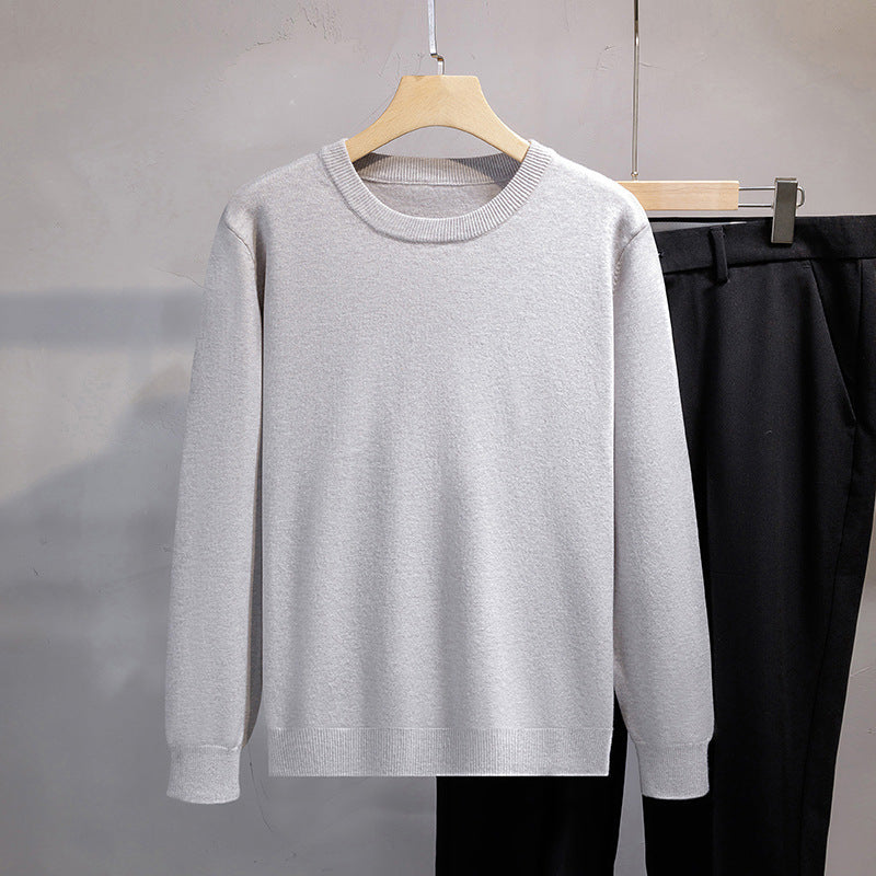Mens Loose-fit Oversized Crew-neck Knit Sweater