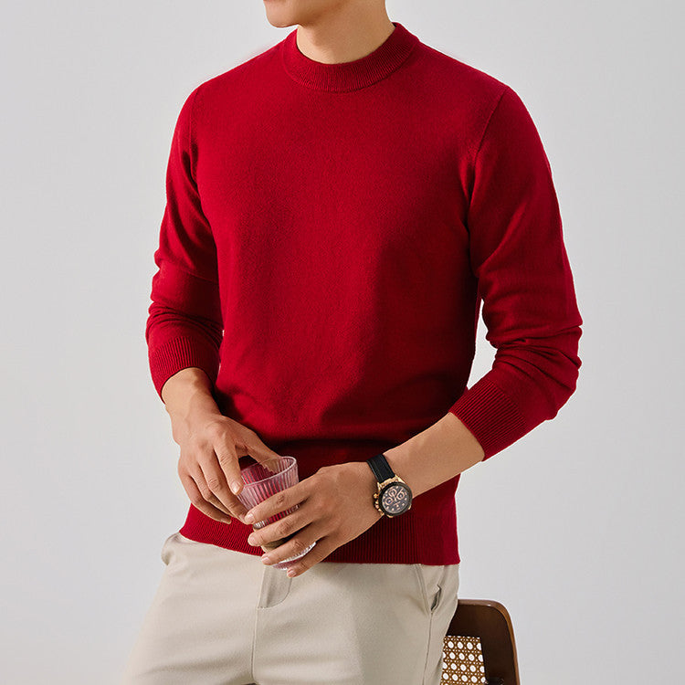 Mens Multi-Color Thickened Knit Sweater